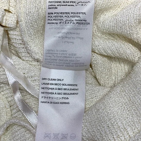 VTG bebe white knit tank top w/fringe detail XS - Picture 5 of 10